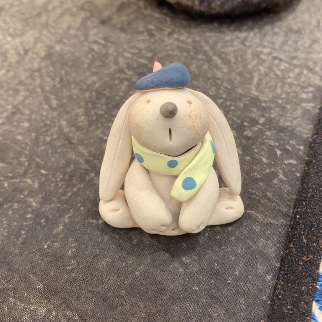 纯手工陶泥小兔子