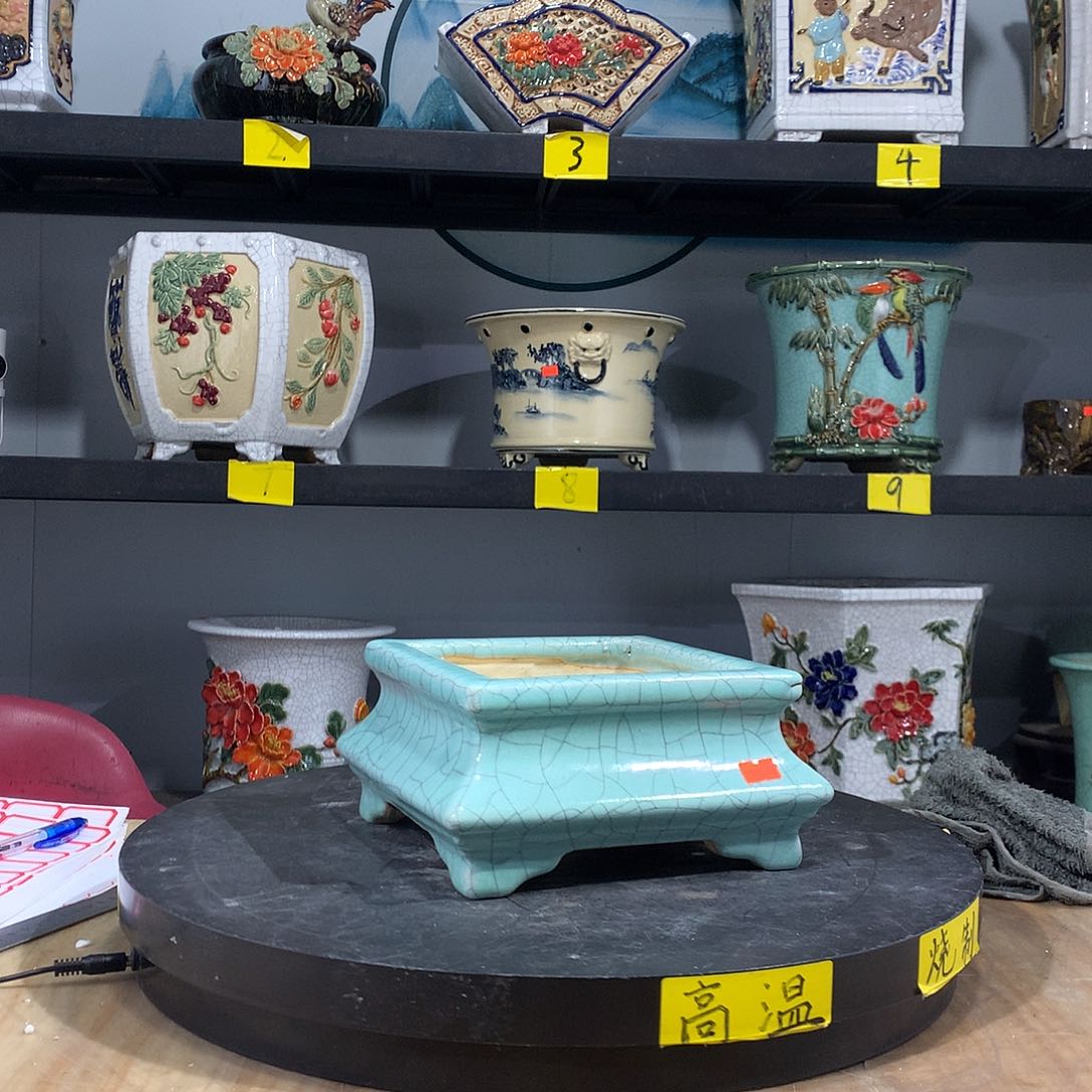 陶阿杰石湾盆高温烧制微瑕
