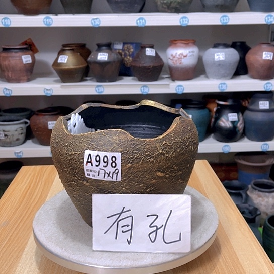 红陶手工制作工艺花盆