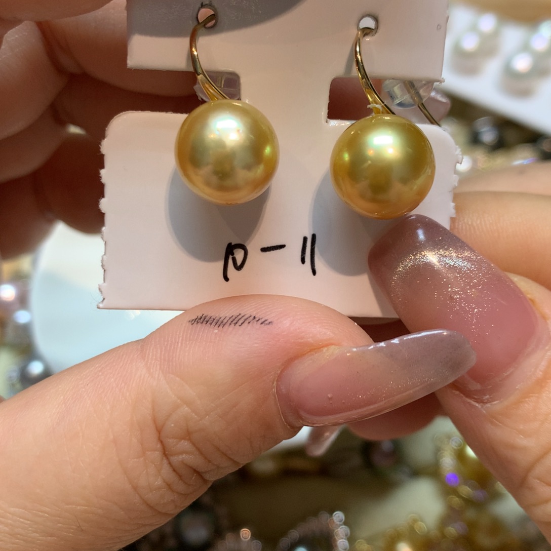 海水珍珠耳饰14K金镶嵌