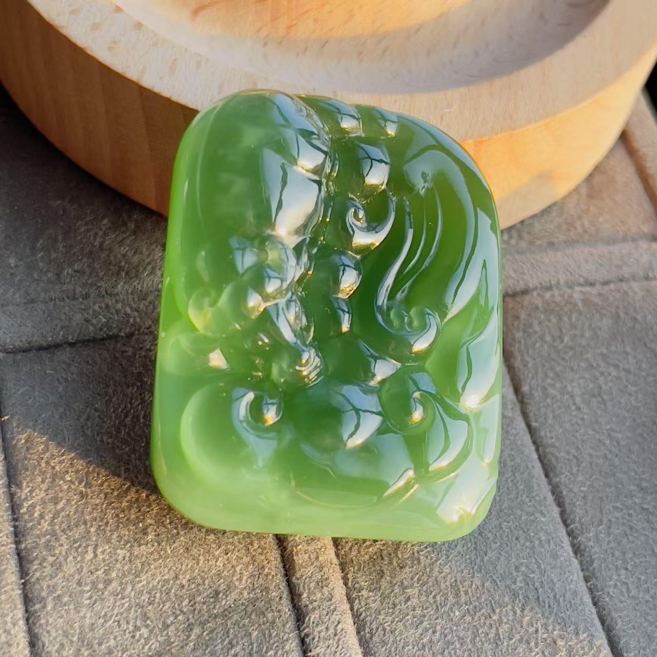 【扣子哥李想】粉青灵牛献瑞吊坠 不含链