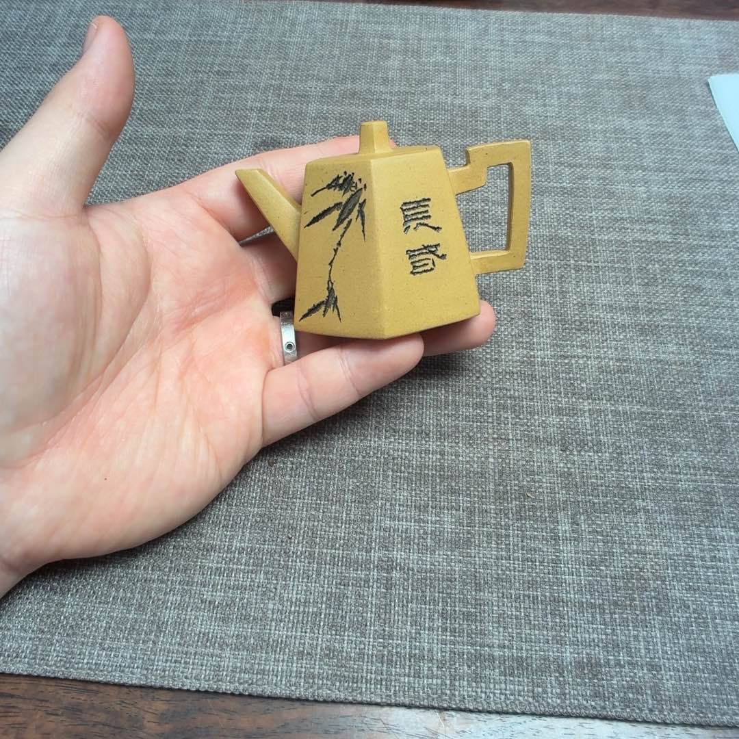 茶壶紫砂厂外 90年代段泥六方壶