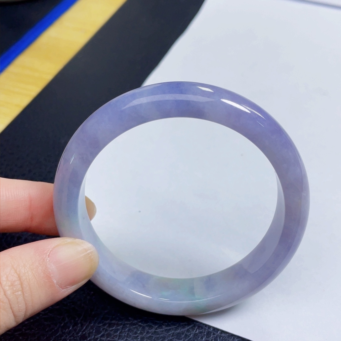 翡翠手镯未镶嵌57 圈默认有纹拍下不退换