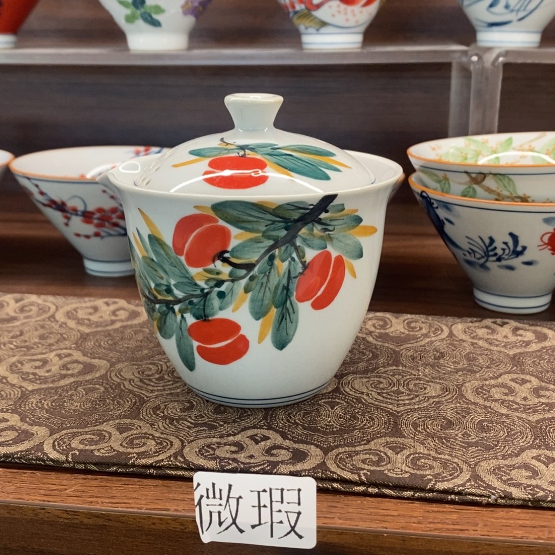 釉下手绘茶具微瑕手工绘制