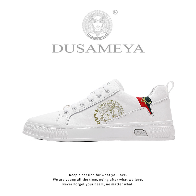 DUSAMEYA/杜莎米娅男士轻奢时尚百搭低帮小白鞋秋冬透气板鞋D6680