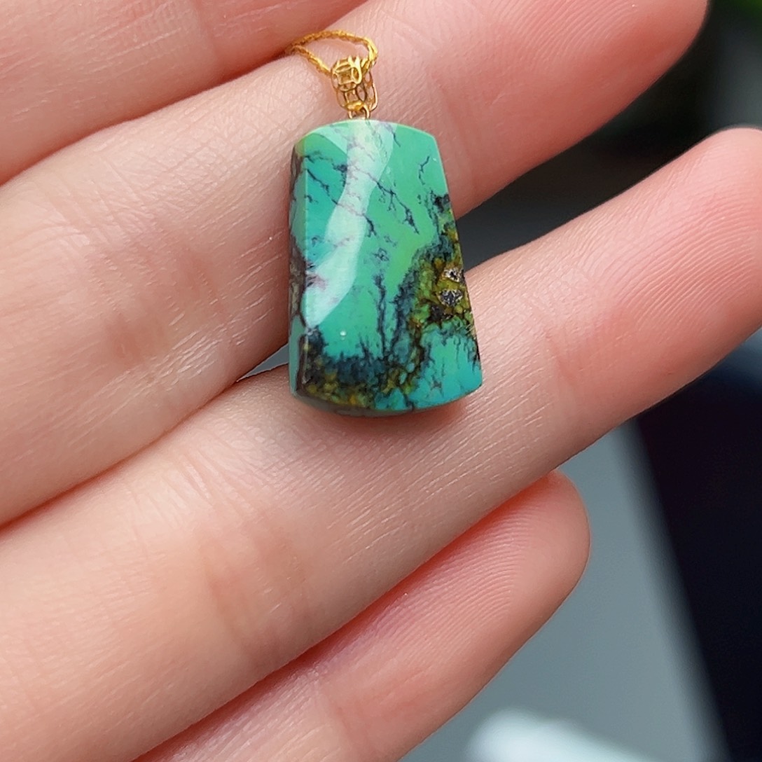 绿松石珠宝奇石18K金镶嵌