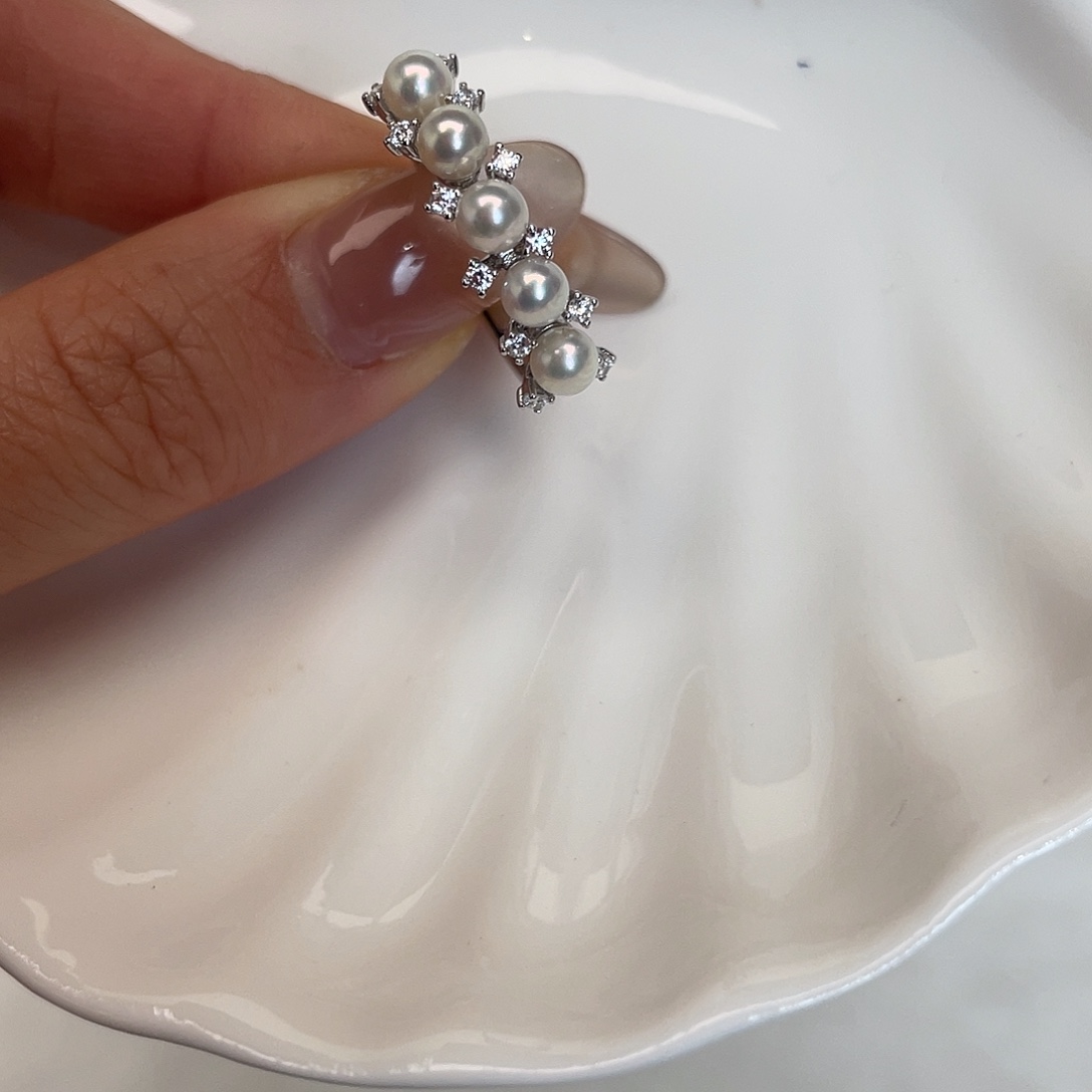 银S925镶嵌海水珍珠戒指