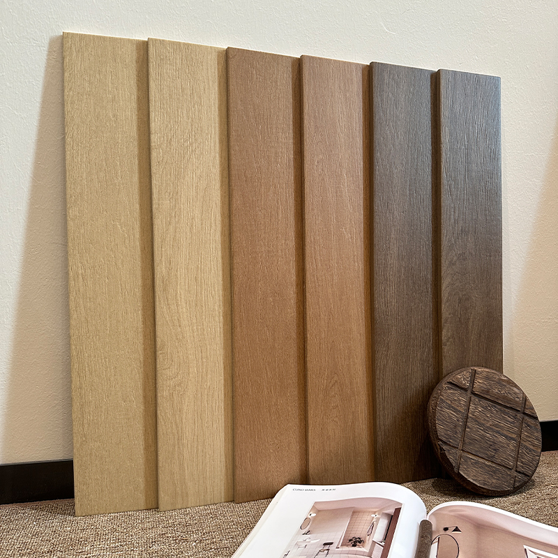 柏度复古中古风微肌理.特小规格通体木纹砖608*110小样