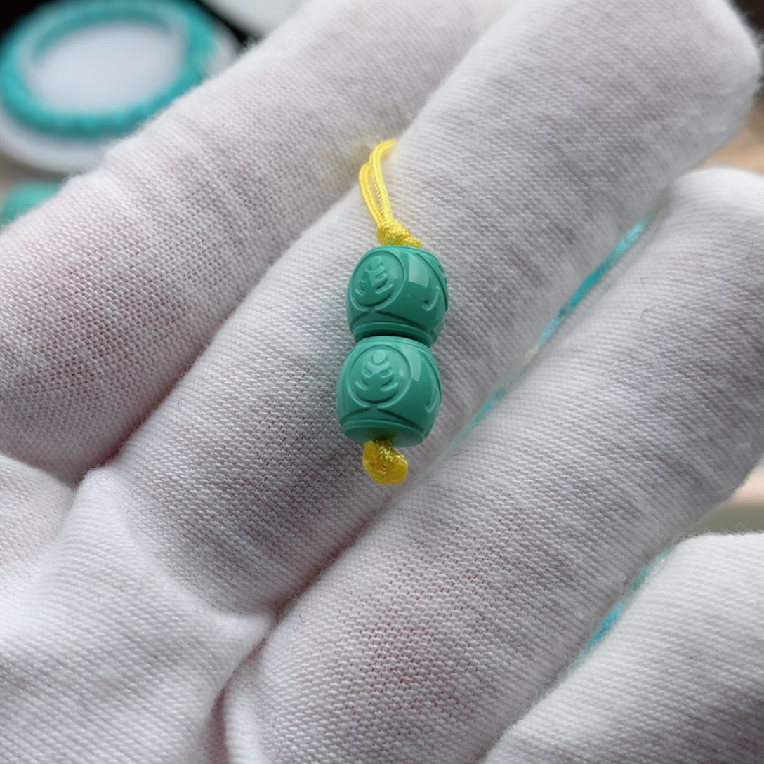 绿松石珠宝奇石未镶嵌7.9mm