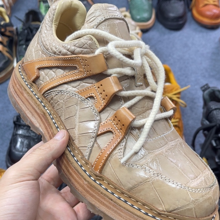 小***美牛皮（革）沙色鳄鱼鳄鱼鳄鱼39