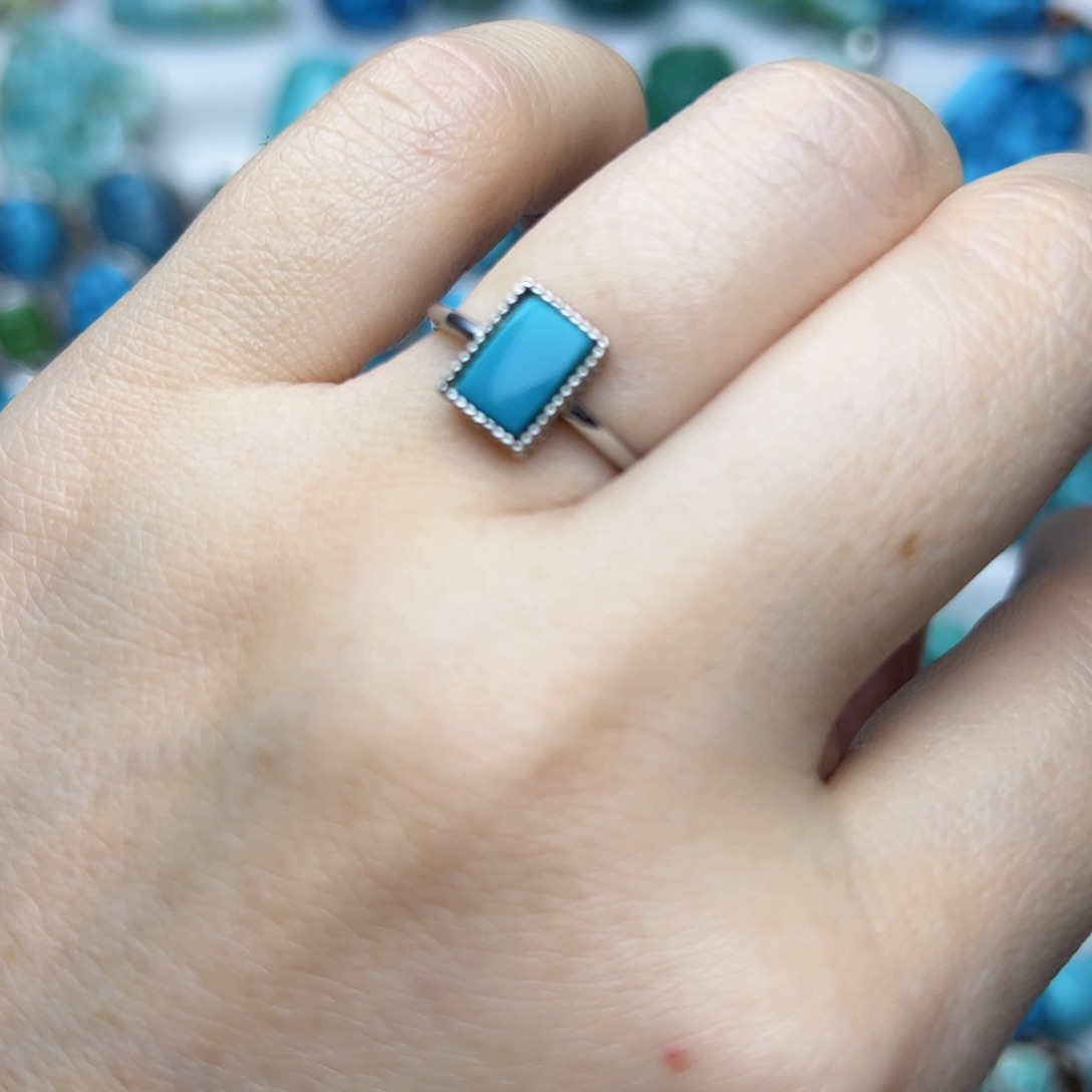 绿松石珠宝奇石银S925镶嵌