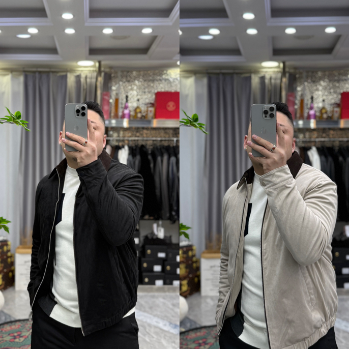 Sh轻奢时尚小众高端男士雅痞拼接翻领休闲羽绒服外套 27025