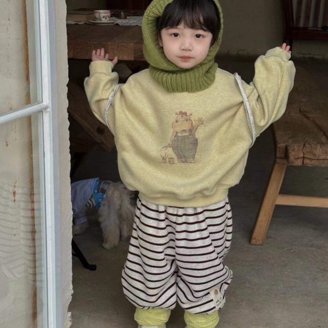 男女童深秋冬季加绒加厚卫衣运动套装