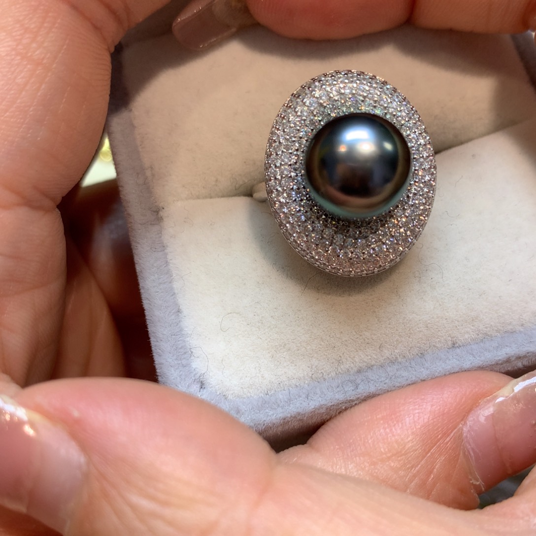 海水珍珠戒指银S925镶嵌