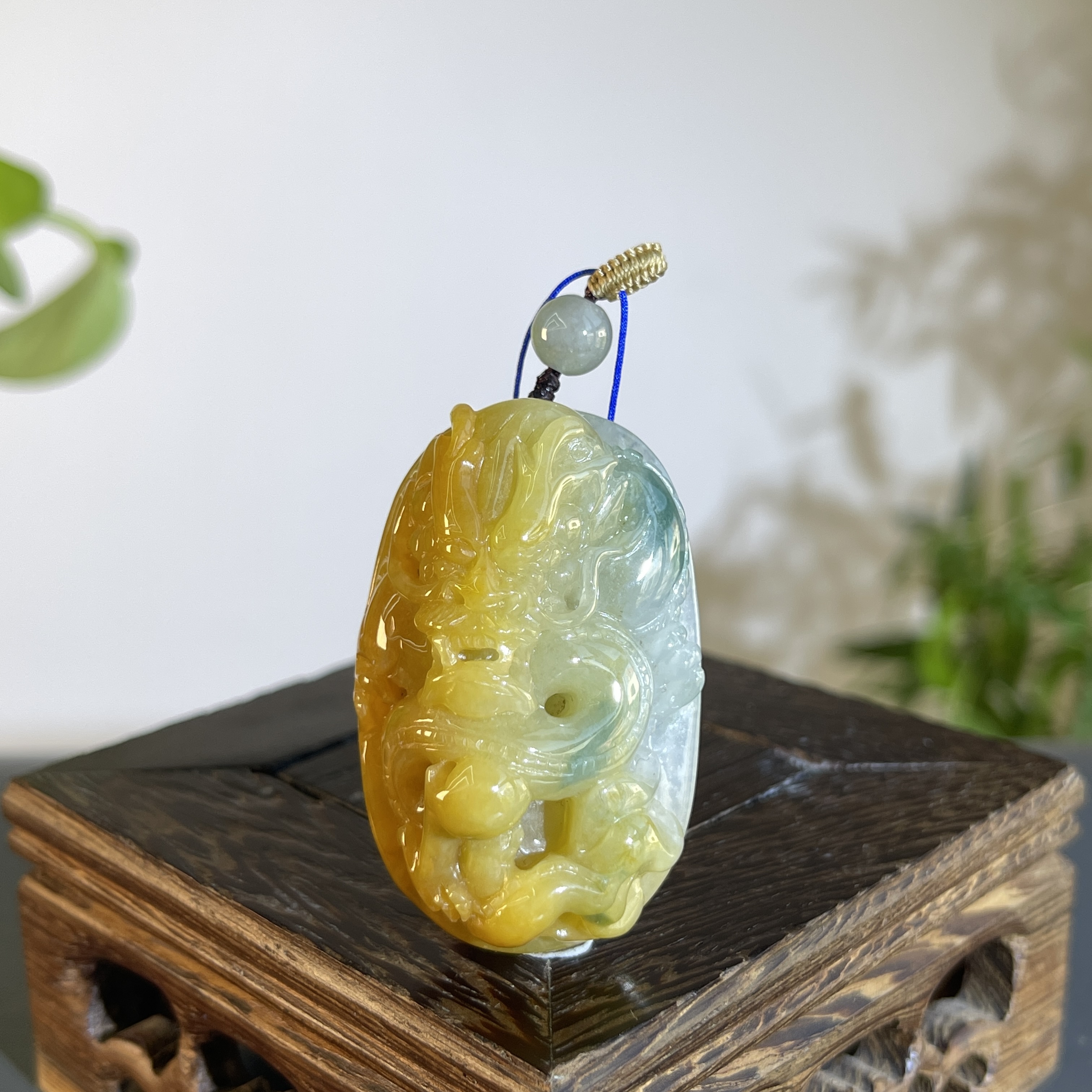 JCB15-97 天然缅甸A货翡翠   龙牌