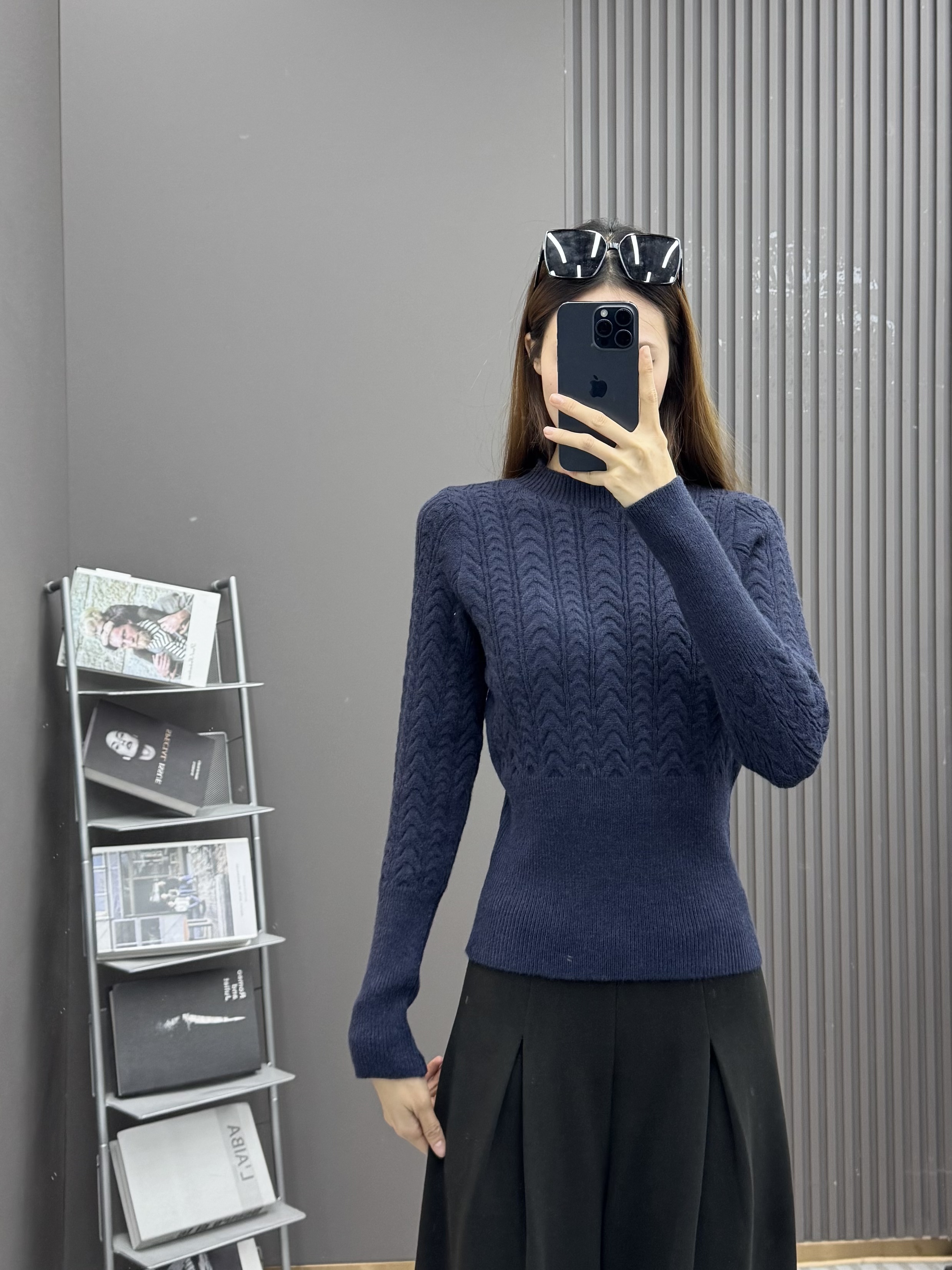 韩系复古麻花立领套头针织衫上衣女秋冬收腰显瘦打底衫毛衣