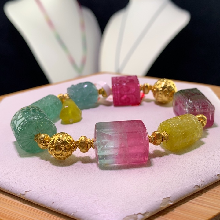 双色碧玺手链未镶嵌