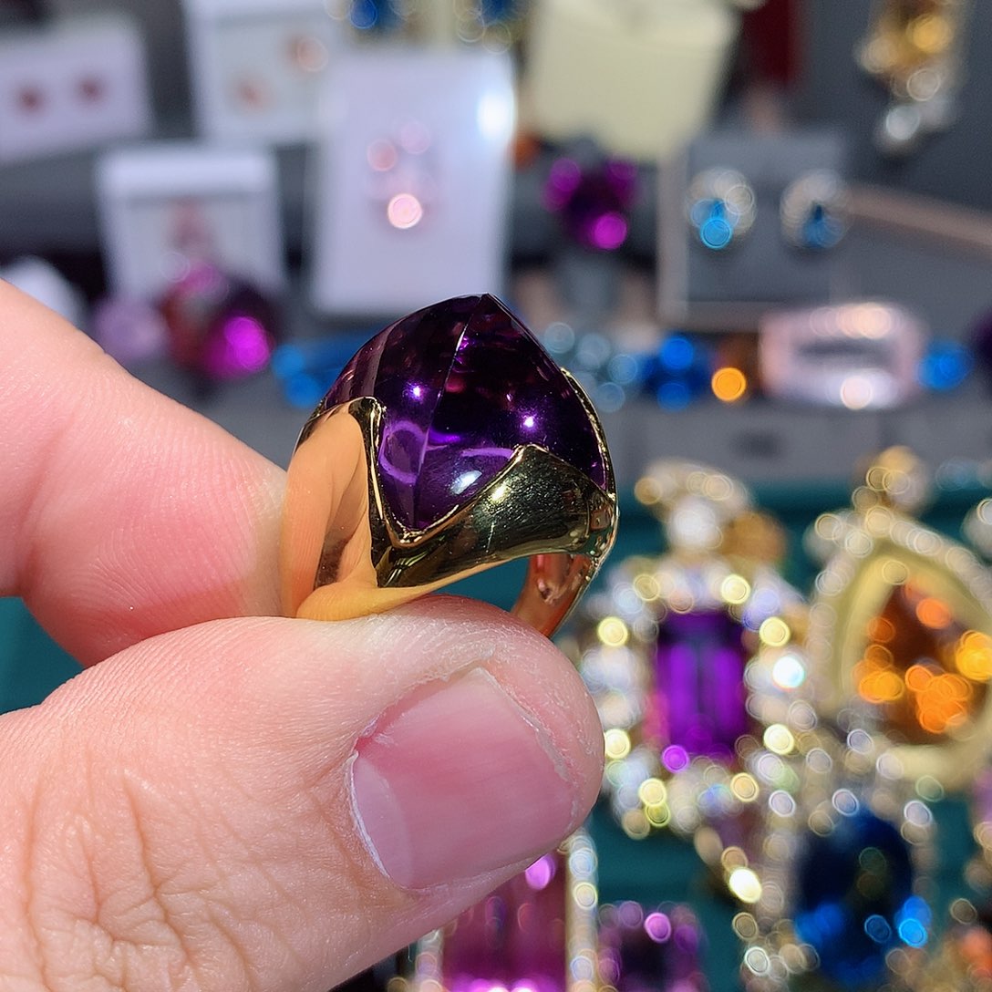 水晶戒指银S925镶嵌小****国戒指