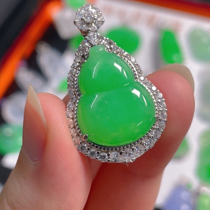 翡翠银S925镶嵌吊坠(不含链)