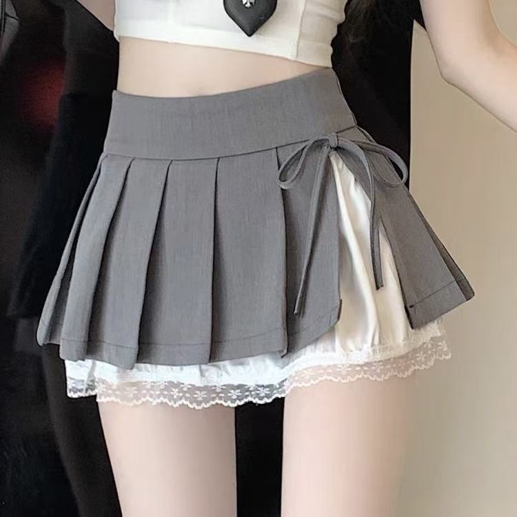 小谢/显瘦百搭韩版秋冬皮裙毛呢裙