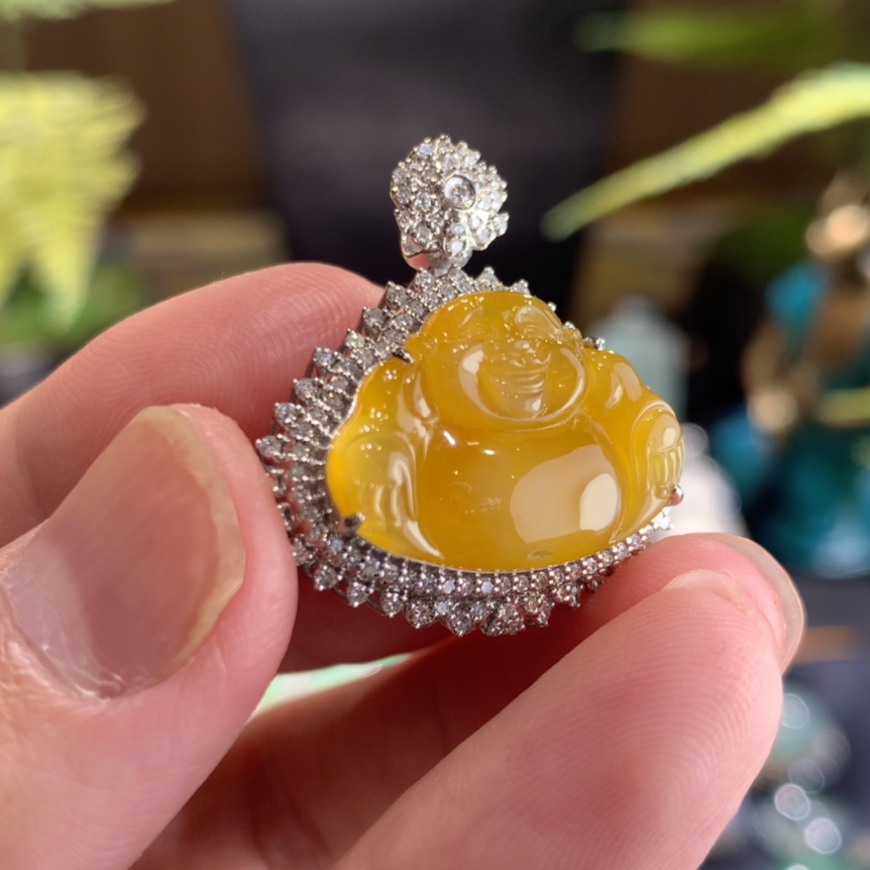 【闪购商品】翡翠颈饰18K金镶嵌佛公