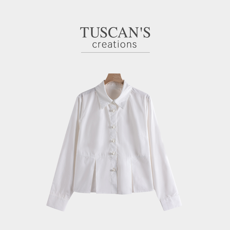 TUSCAN'S CREATIONS简约百搭小众气质长袖女衬衫时代双鱼