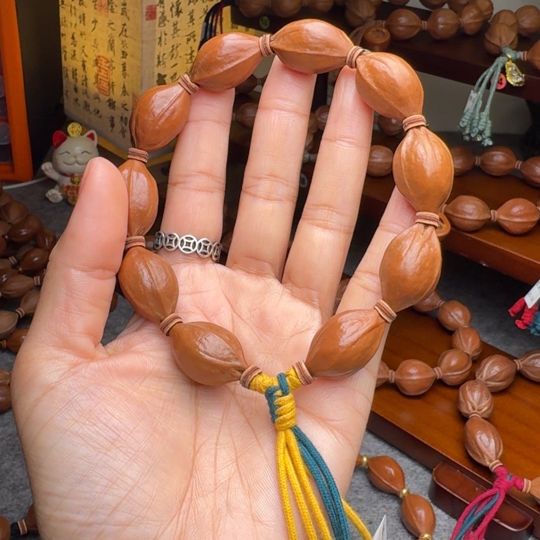 麻***子橄榄核手串16/26小尺寸老核原皮 梅林铁核
