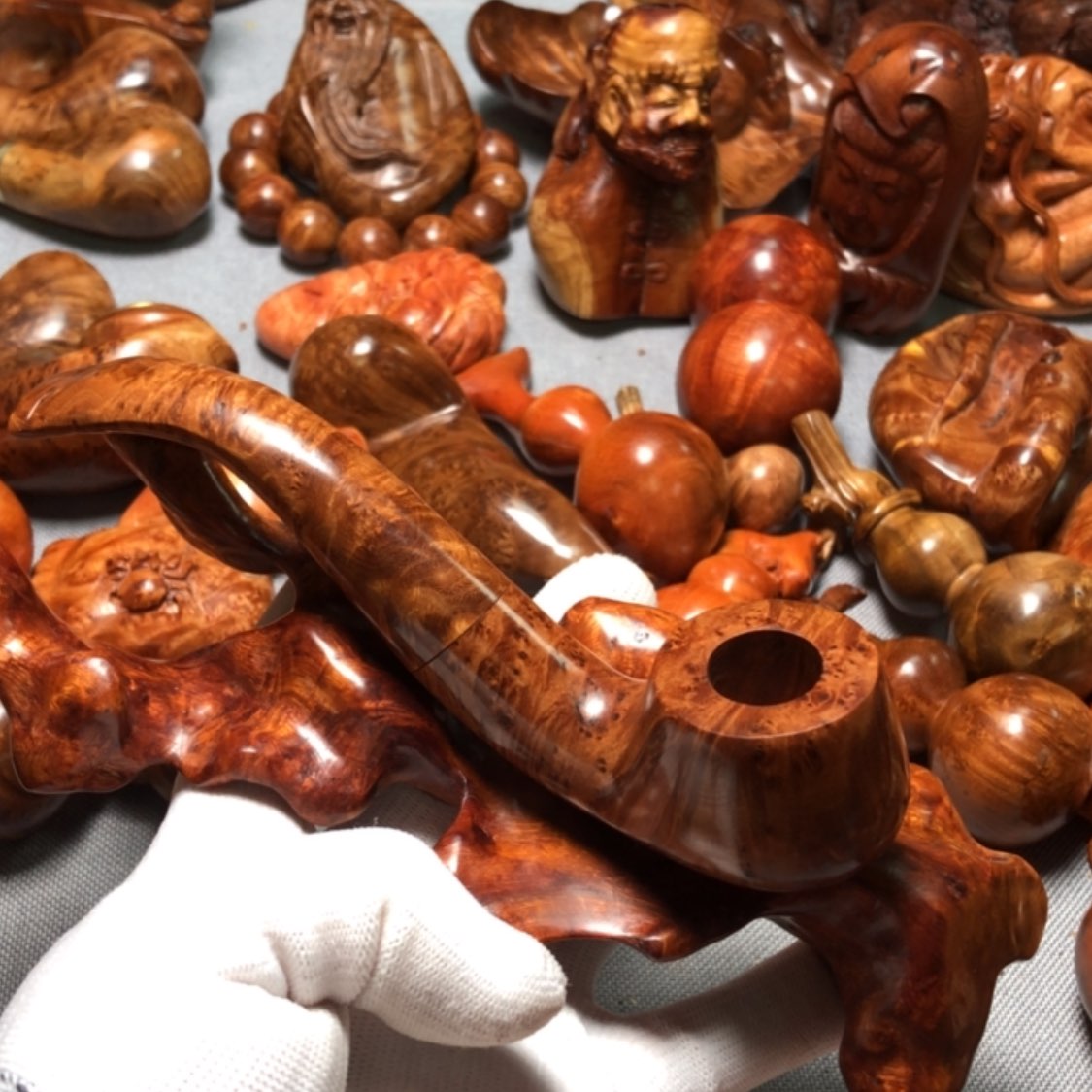 【闪购商品】木麻梨疙瘩火琉璃手把件