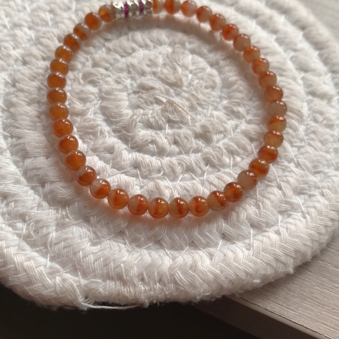 翡翠未镶嵌颈饰卡4➕冰红鸳鸯珠手串