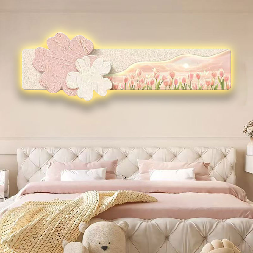 奶油风卧室装饰画北欧ins风景主卧床头挂画客厅沙发背景墙壁灯画