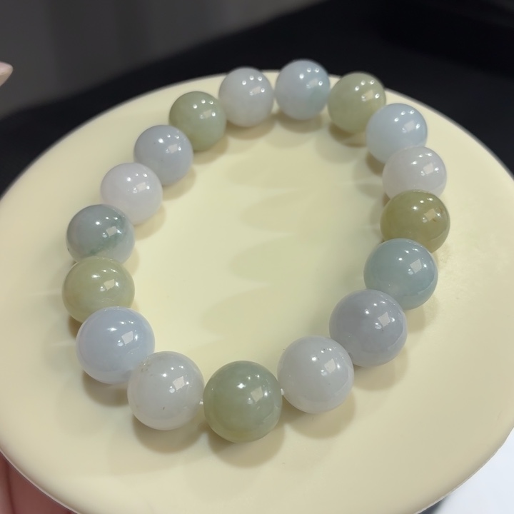 翡翠未镶嵌手链冰胶多宝卡12