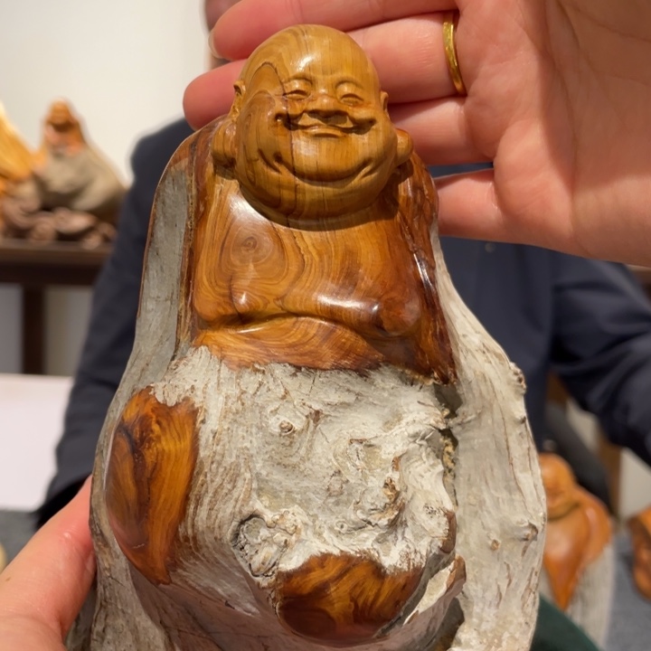 匆***月柏木（崖柏）弥勒小摆件