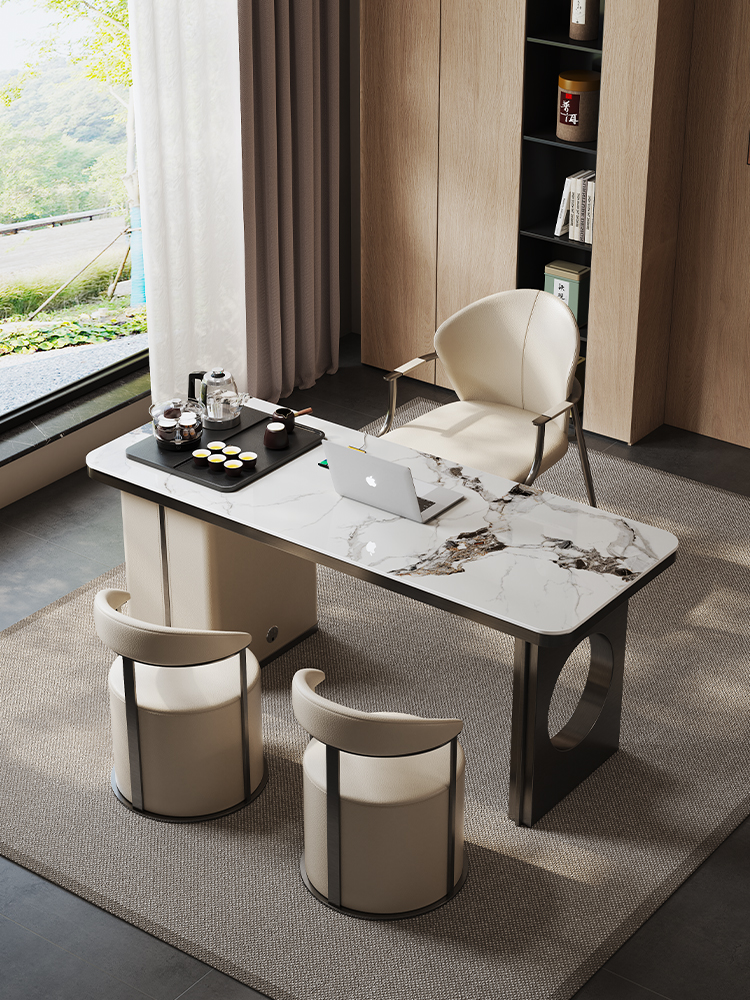 办公室轻奢岩板茶台阳台茶桌现代简约茶桌
