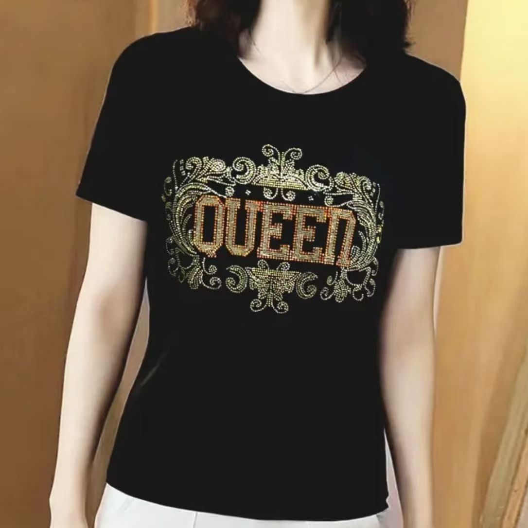 印花遮肚可穿夏季圆领小衫中老年女装短袖t恤百搭洋气妈妈