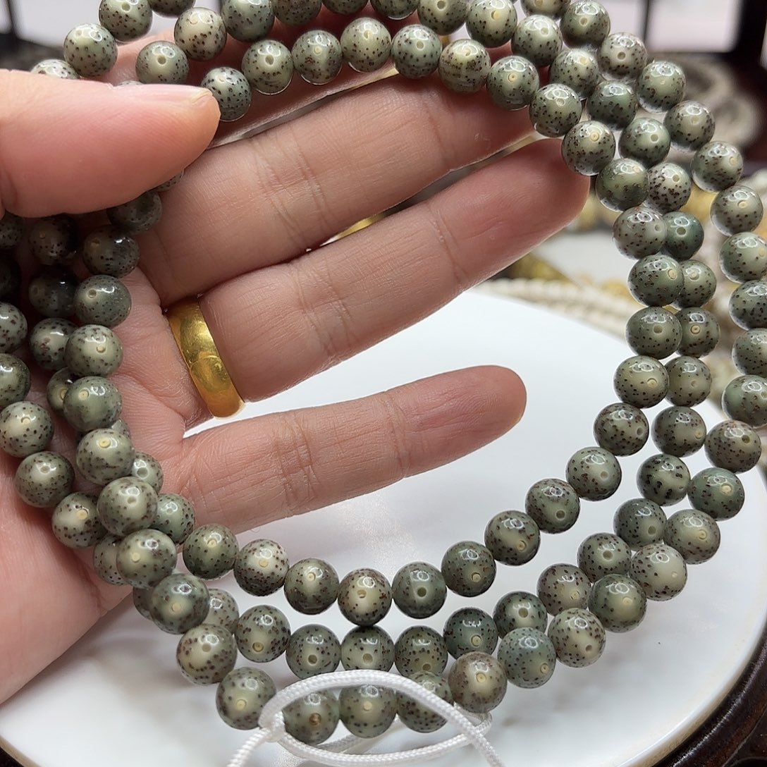 手串星月菩提8龙蛋绿冰果冻