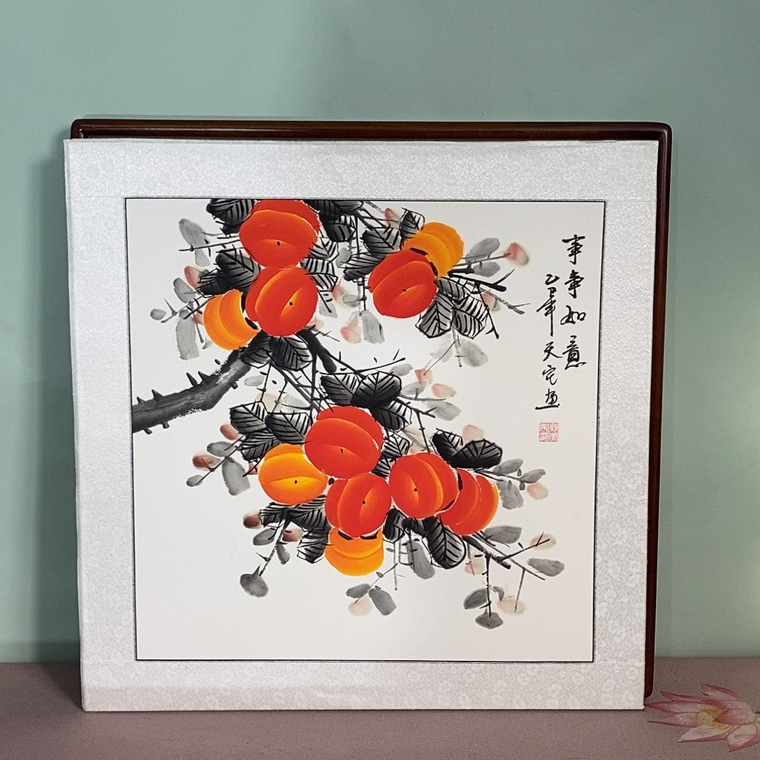 国画带框尺寸62✖️62厘米手绘