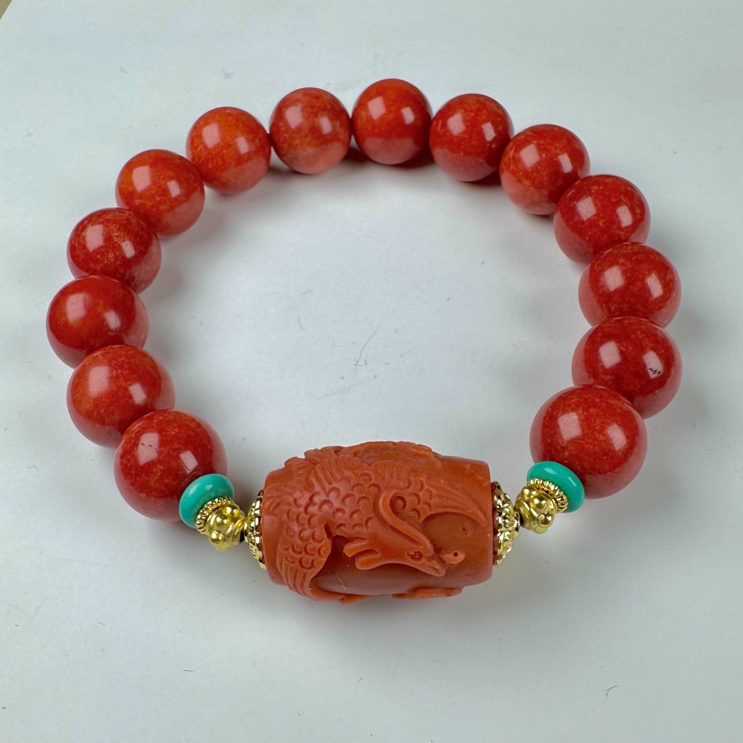 【超星专属】L022 精美凤穿牡丹手串 多样性发其一