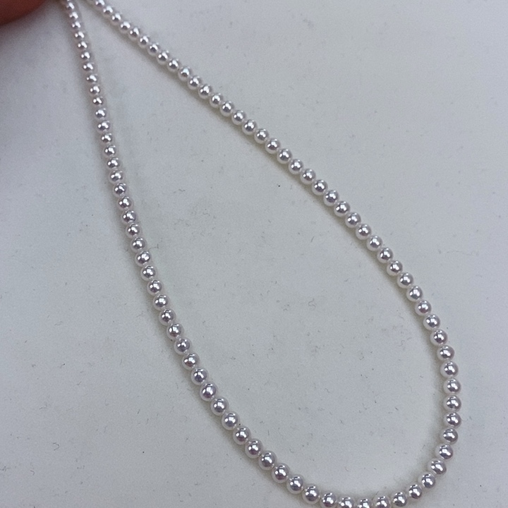 淡水珍珠颈饰银S925镶嵌3.5左右极强光无瑕疵毕业