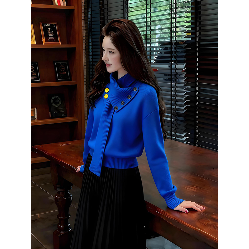 高领毛衣女款爆款2025新款洋气高贵上衣秋冬款别致韩系潮流休闲服