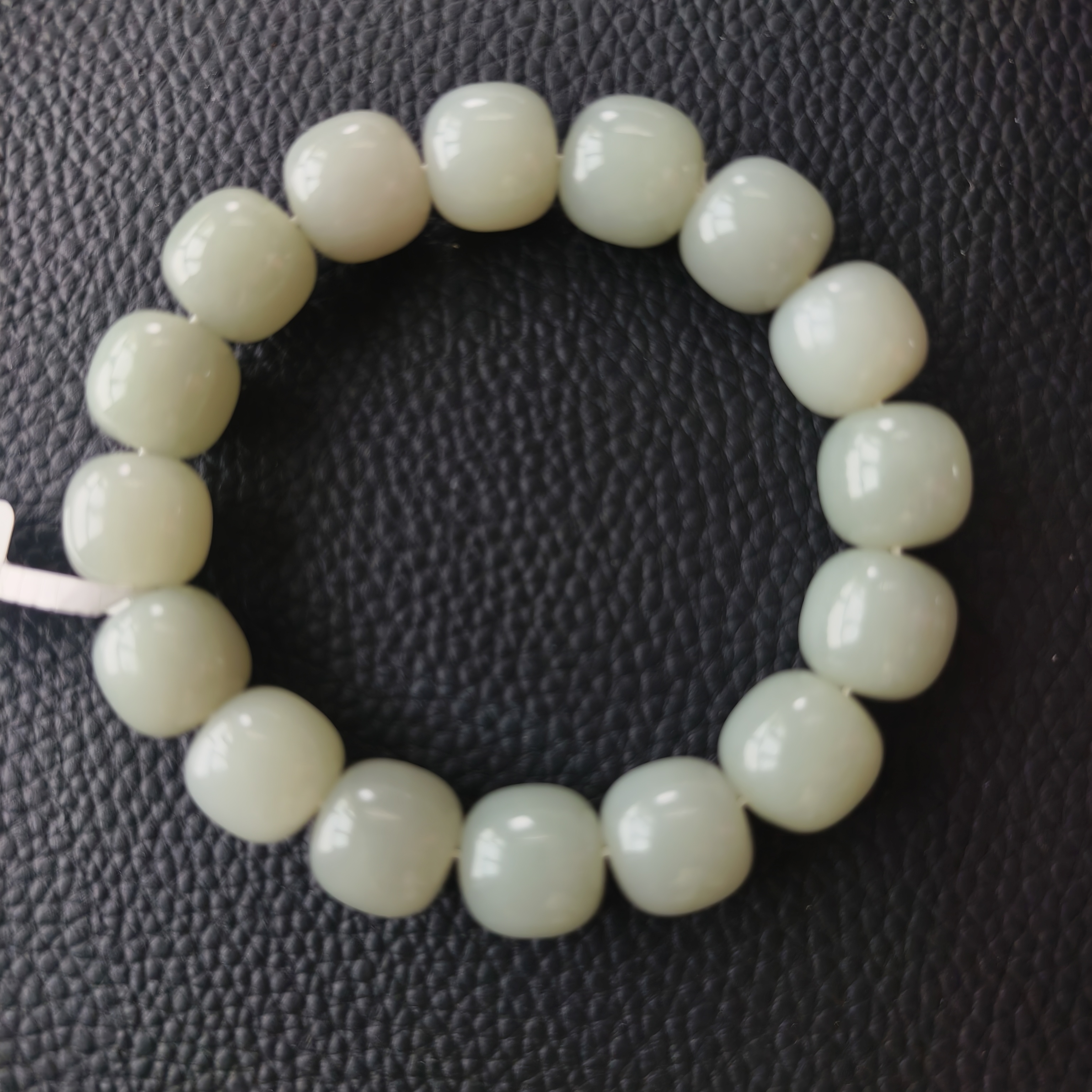 新疆且末料青白玉老型卡14手串