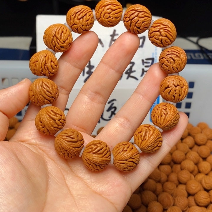 桃核手串17mm左右野生绣球桃核手串