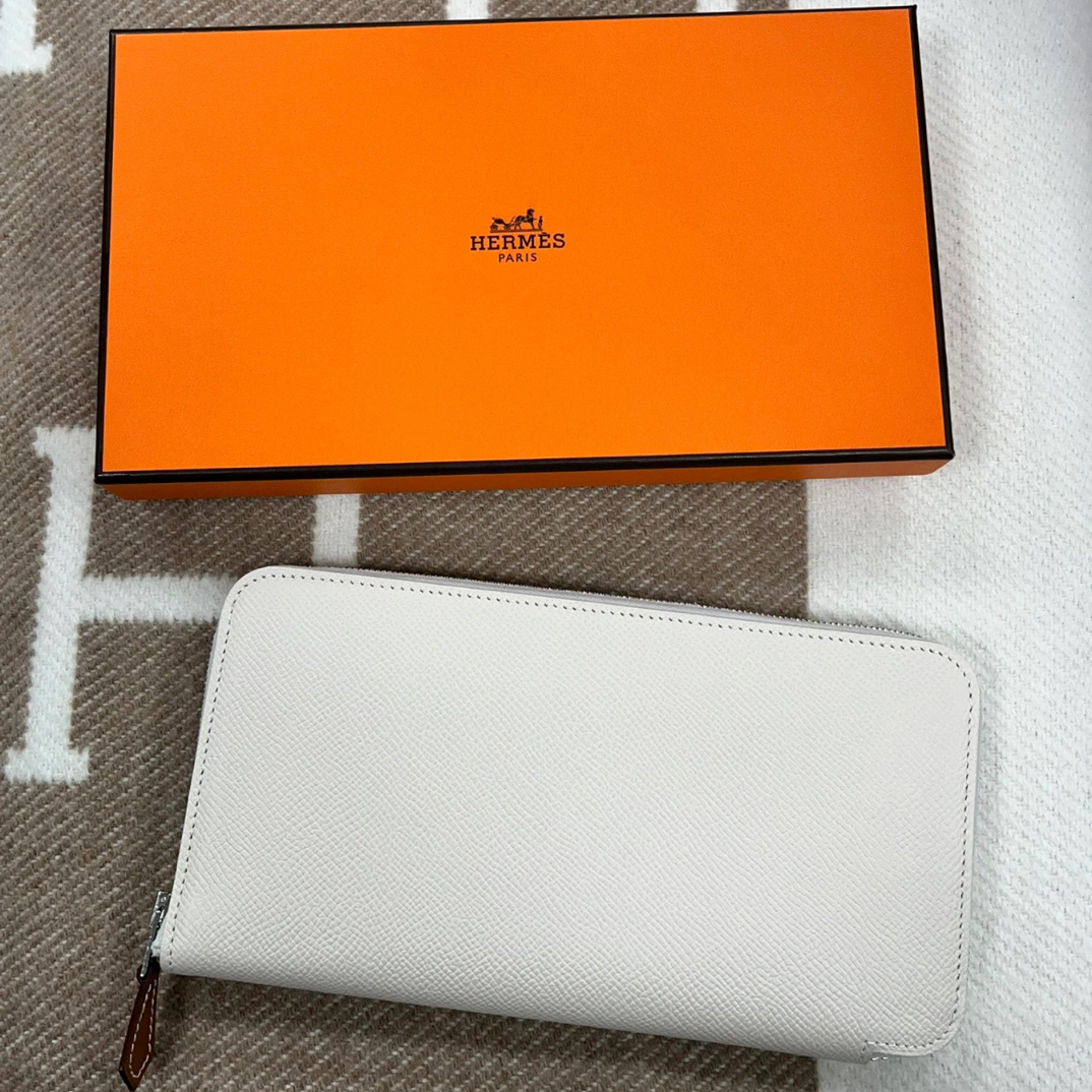99新 Hermes/爱马仕 爱马仕白色长款钱包 25120057-01