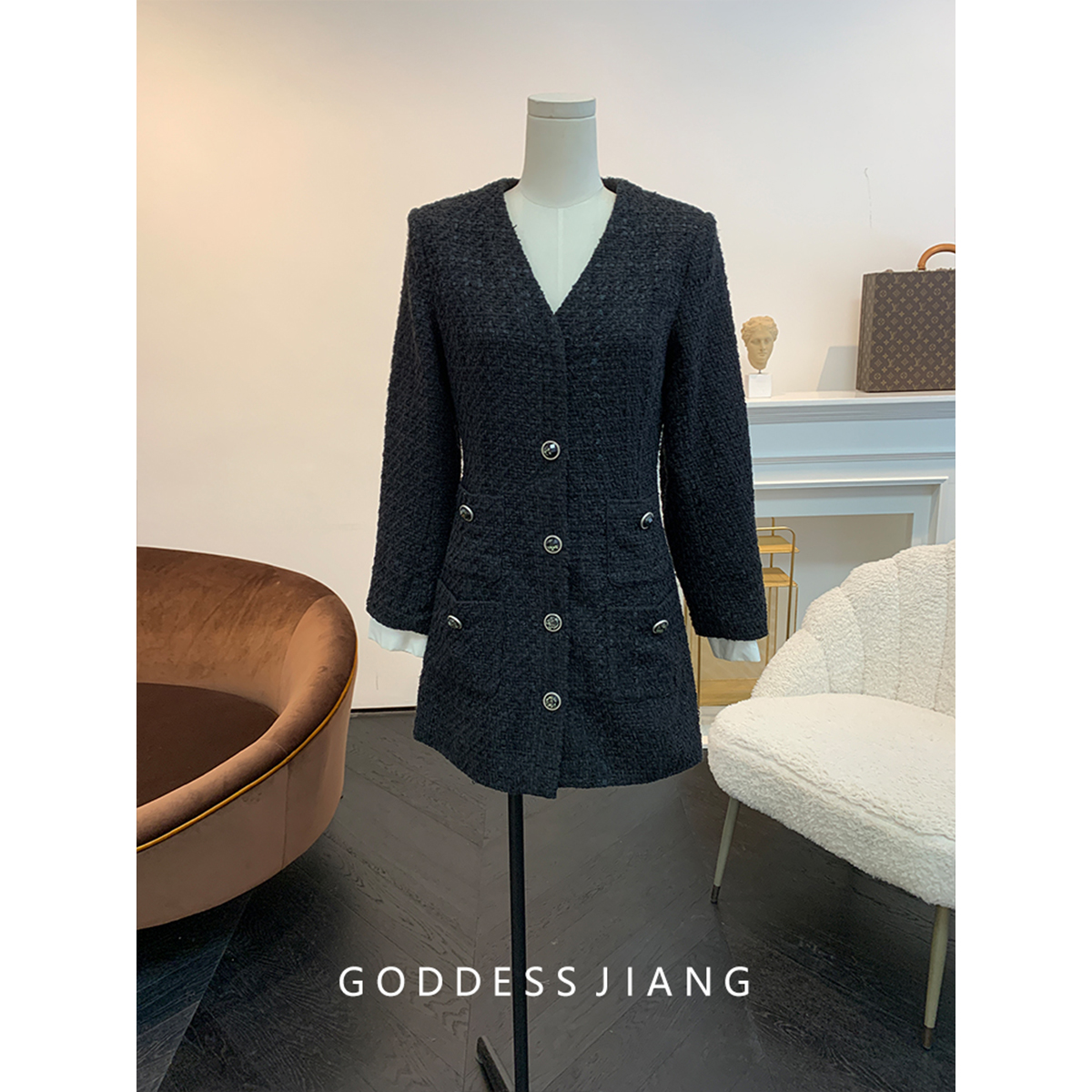 姜安妮_收腰显瘦小香风外套M码 no退no换