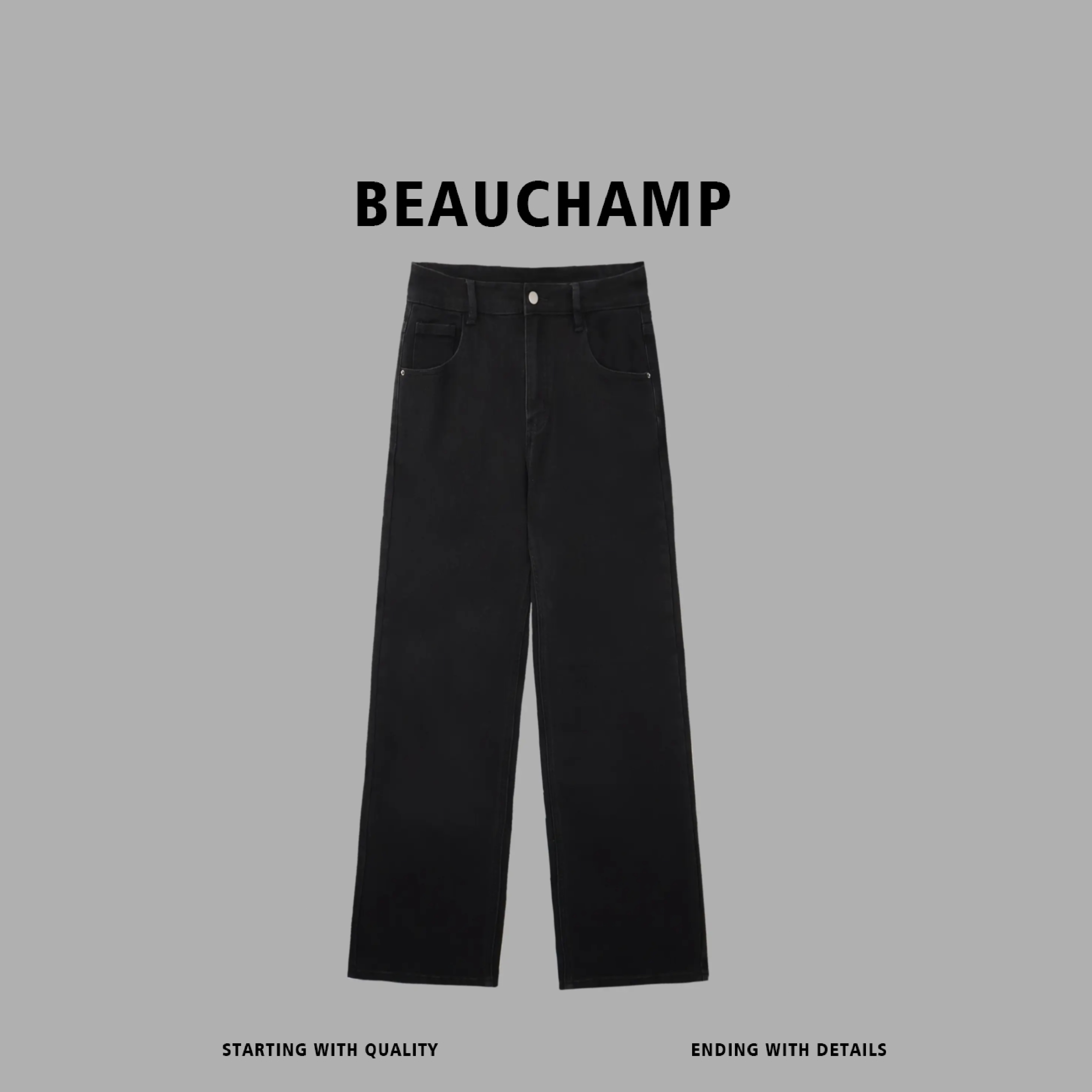 Beau champ品牌 2025年新款高质量立体剪裁直筒水洗牛仔裤1032#
