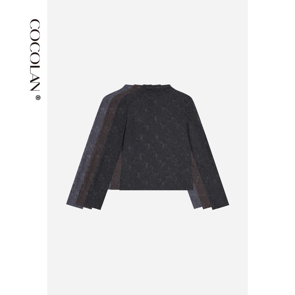 COCOLAN【布蕾】蕾丝打底衫毛衣针织长袖女Q58XS2321