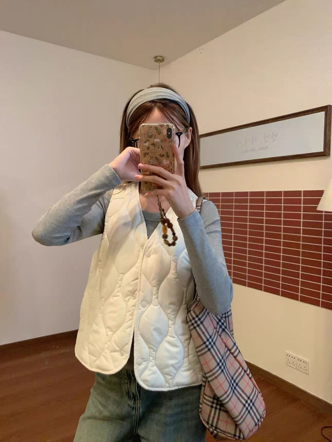 米满满-THE Bohe-9326-棱格轻薄保暖马甲