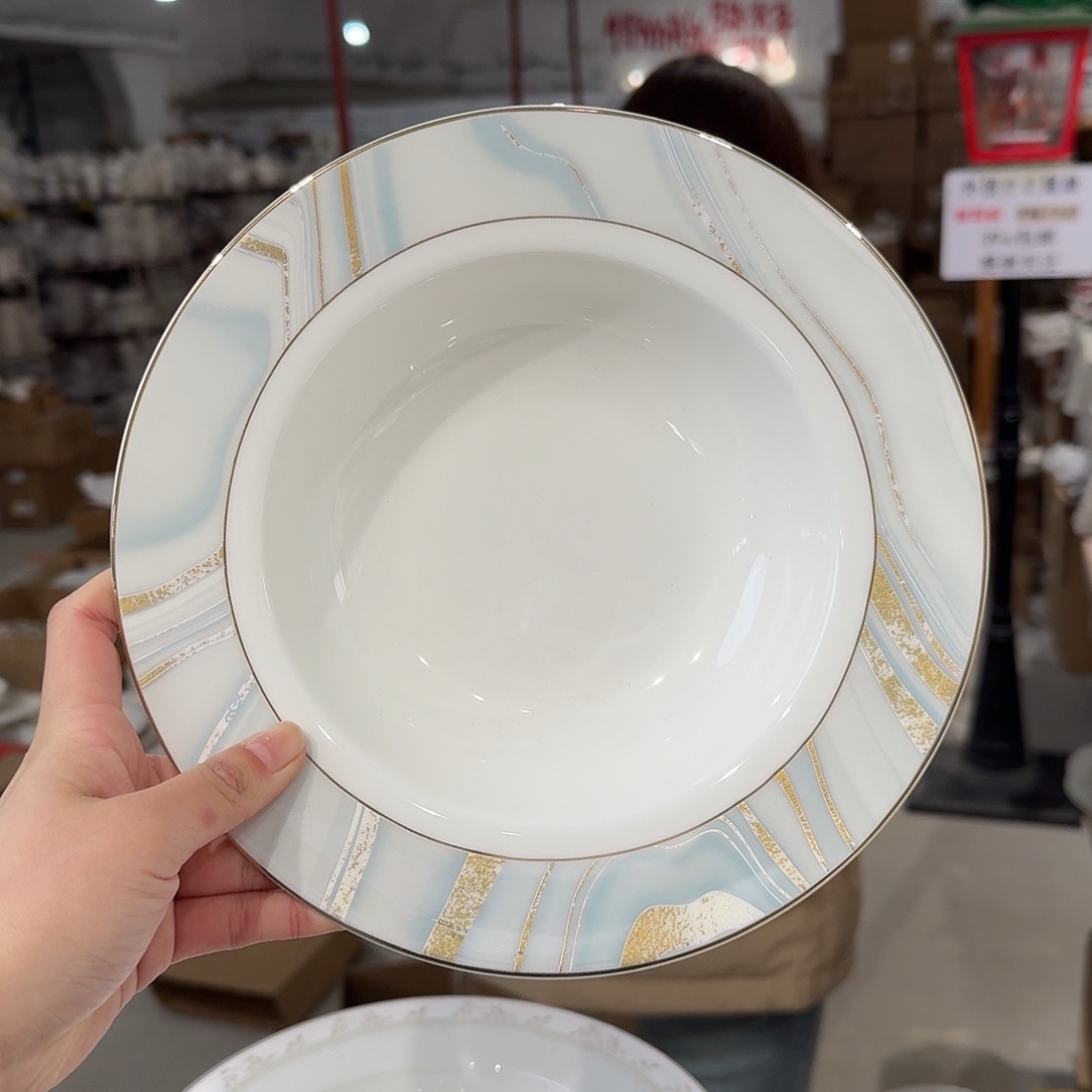 瓷高骨美式9英寸汤盘23*5cm一个