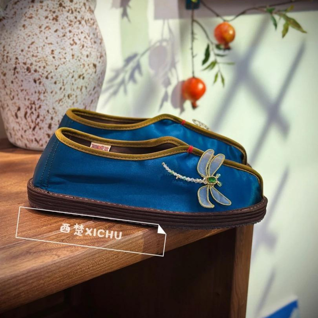 西楚【金蝉】中国风国潮透气舒适养脚纯手工千层底布鞋民族风软底