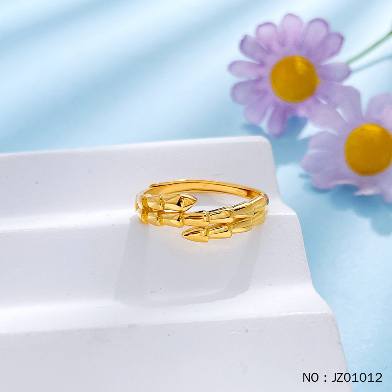 足金 【精品】固口戒指蛇骨艺术圈戒 3.50克
