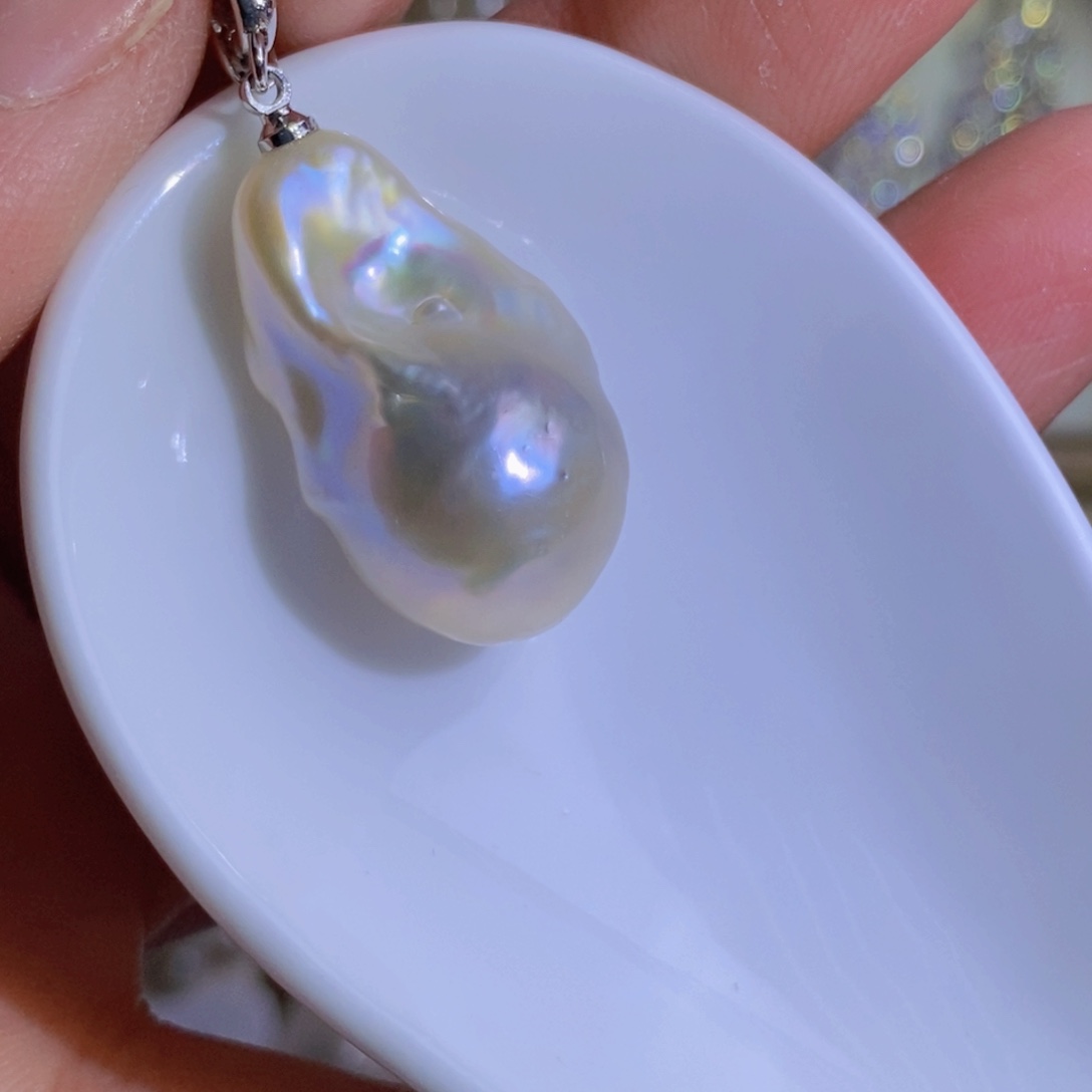 银S925镶嵌天然淡水珍珠淡水珍珠